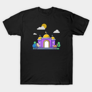 Mosque with bedug drum and camel T-Shirt